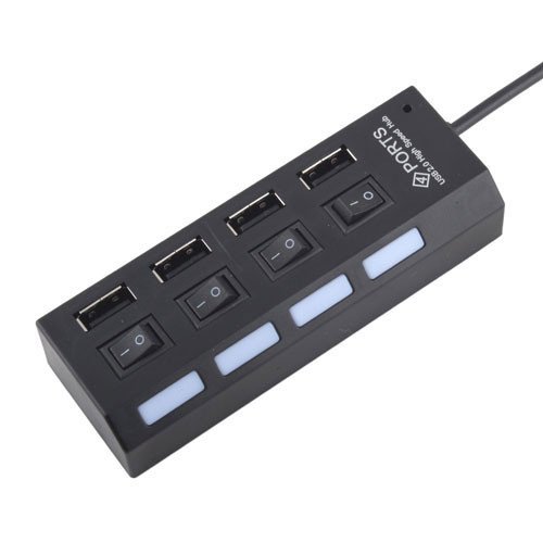 HUB USB 2.0 à 4 ports, commutateur marche/arrêt – Image 2