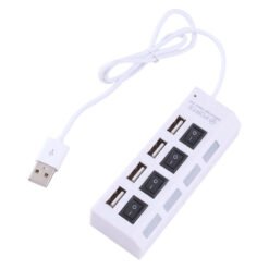 HUB USB 2.0 à 4 ports, commutateur marche/arrêt
